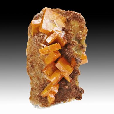 Wulfenite with Vanadinite, Calcite