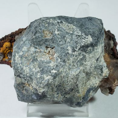 Galena with Cerussite, Quartz and Dolomite (variety Fe-bearing dolomite)