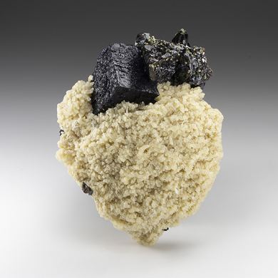 Fluorite with Barite, Sphalerite, Chalcopyrite