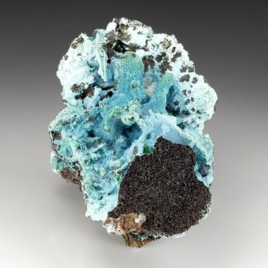 Chrysocolla on Malachite pseudomorph