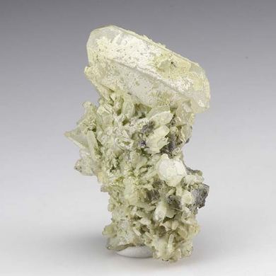 Mimetite on Quartz with Stolzite, Hubnerite