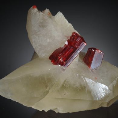 Realgar on Calcite