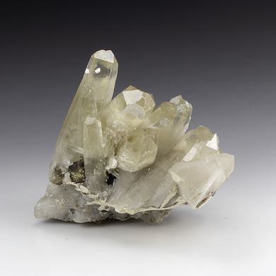 Quartz with Pyrite, Pyromorphite