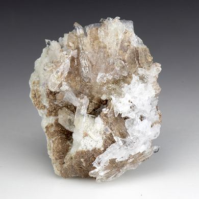 Creedite with Gypsum, Fluorite, Quartz