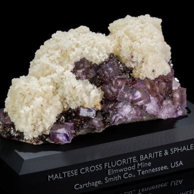 Maltese Cross Fluorite, Barite & Sphalerite from Elmwood Mine