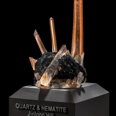 Orange Quartz & Hematite Rose