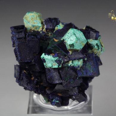MALACHITE PSEUDOMORPH after CUPRITE, AZURITE