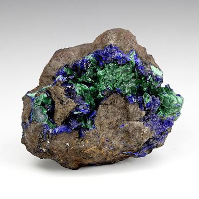 Azurite with Malachite