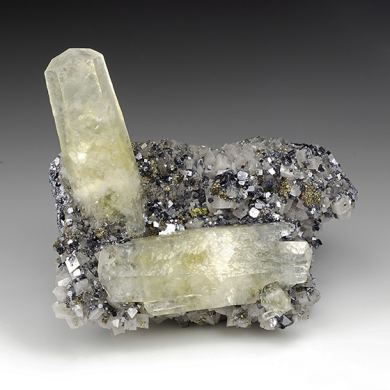 Calcite with Galena, Dolomite, Chalcopyrite