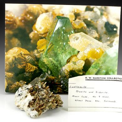 Ludlamite with Quartz, Siderite