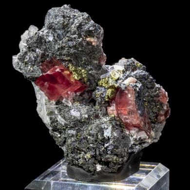 Sweet Home Rhodochrosite, Pyrite & Quartz on Tetrahedrite