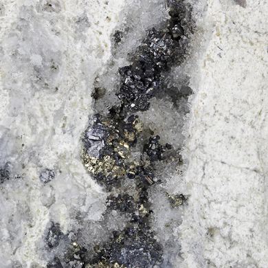 Stephanite with Pyrite, Freibergite, Pyargyrite, Quartz