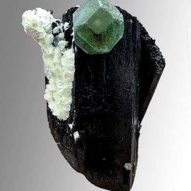 Fluorite, schorl tourmaline
