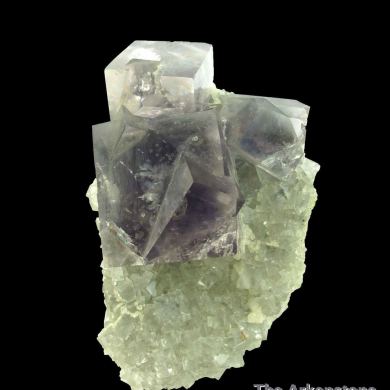 Fluorite (fl) on Fluorite (fl), with Galena and Marcasite