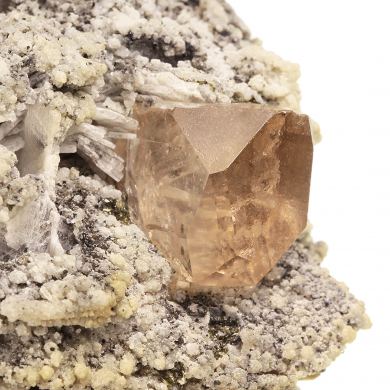 Topaz (GEM crystals) on Albite with Muscovite