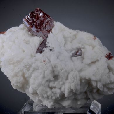 Cinnabar on Dolomite with Quartz