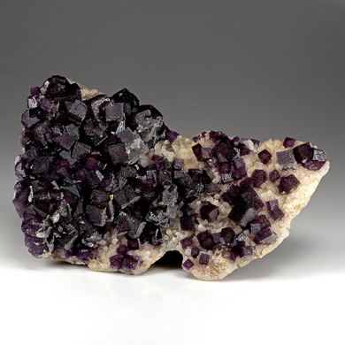 Fluorite with Quartz, Calcite