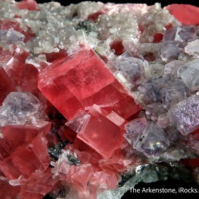 Rhodochrosite with Fluorite and Apatite