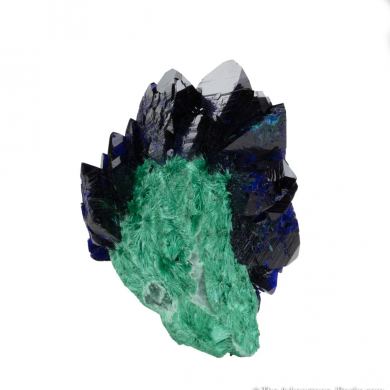 Azurite on Malachite