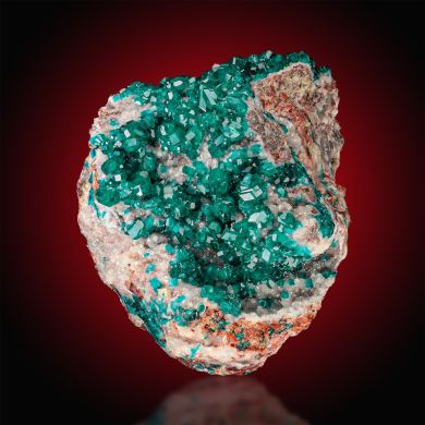 Dioptase  on Calcite