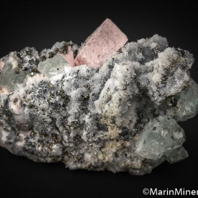 Rhodochrosite with Fluorite