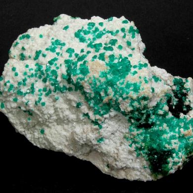 Dioptase on Smithsonite