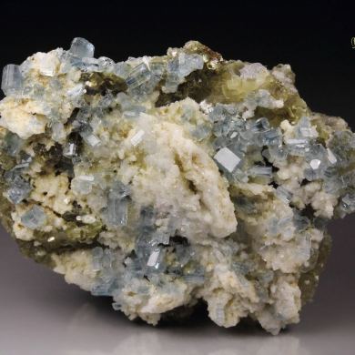 gem FLUORAPATITE, ALBITE