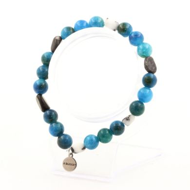 Zebra Jasper from Brazil + Apatite 8 mm beads Bracelet.