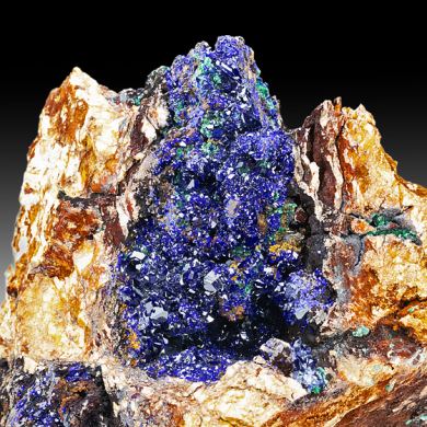 Azurite with Malachite