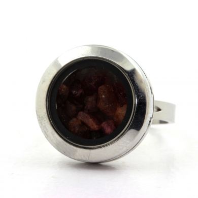 Raw multicolor Tourmaline Ring.