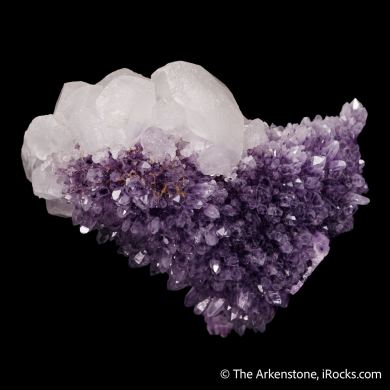 Calcite on Quartz var. Amethyst