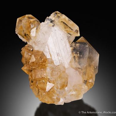 Quartz var. Citrine on Danburite