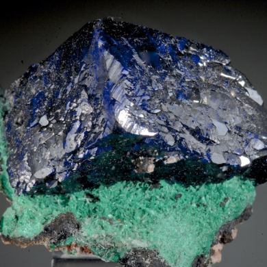 Azurite on Malachite