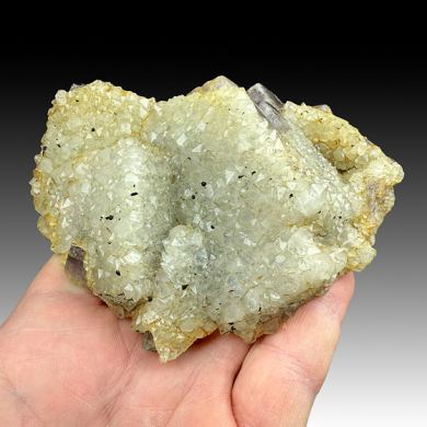 Quartz on Fluorite