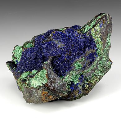 Azurite with Malachite