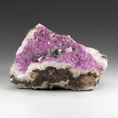 Quartz with Calcite, Malachite