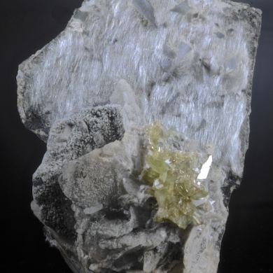 Titanite with Adularia, Byssolite, Apatite etc.