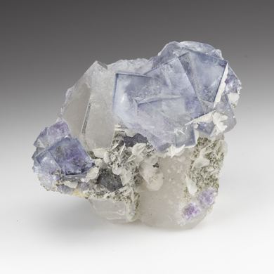 Fluorite with Quartz, Calcite, Scheelite