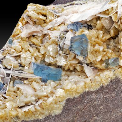 Fluorite with Dolomite, Barite, Hematite