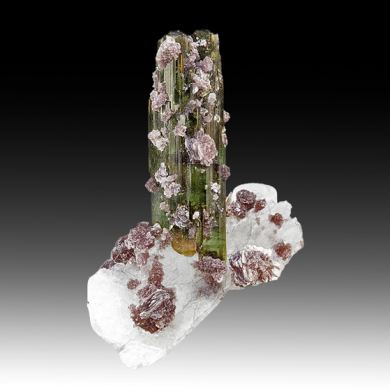 Elbaite with Albite, Lepidolite