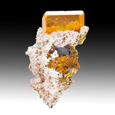 Wulfenite with Calcite, Vanadinite