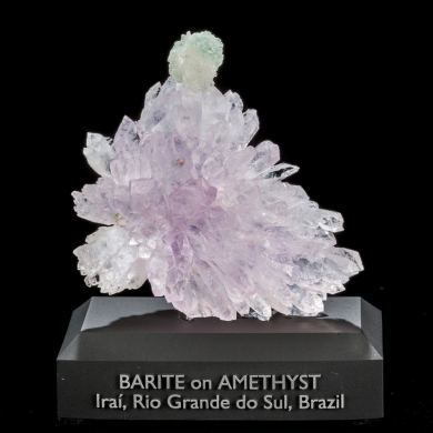 Barite on Amethyst from Brazil