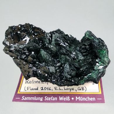 Malachite on heterogenite - Mutanda Mine, Katanga, DR Congo