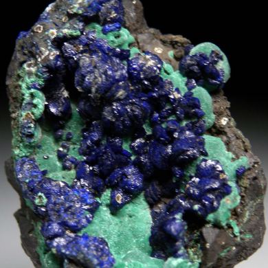Azurite on Malachite