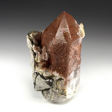 Quartz with Zinnwaldite, Hematite