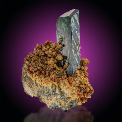 Vivianite  on Siderite