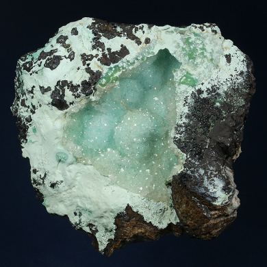 Chrysocolla covered with Quartz