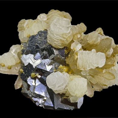 Galena, quartz, calcite