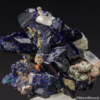 Azurite with Cerussite