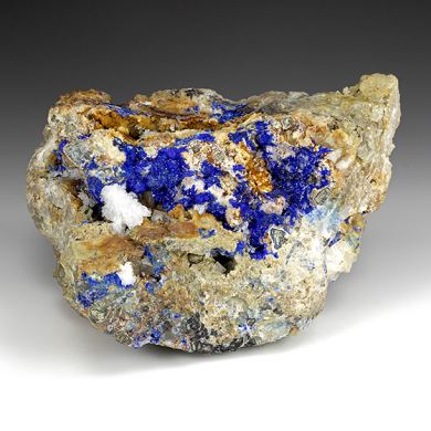 Linarite with Calcite